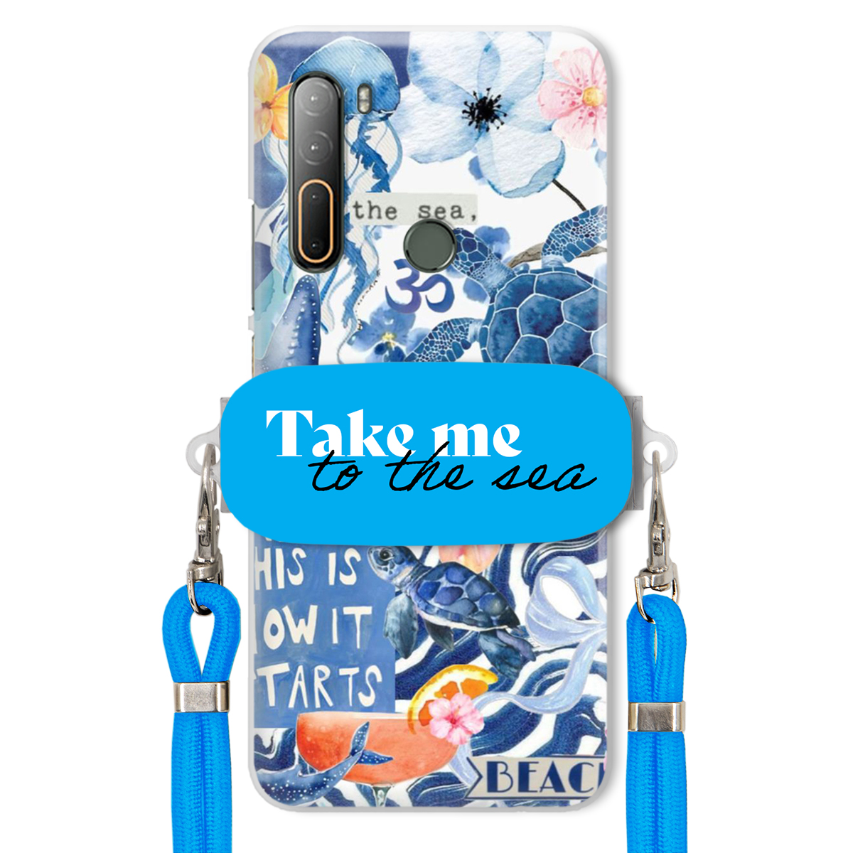 Puzdro pre Htc Desire U20 5G Premium Vodítko Blue Držiak Take Me To The Sea