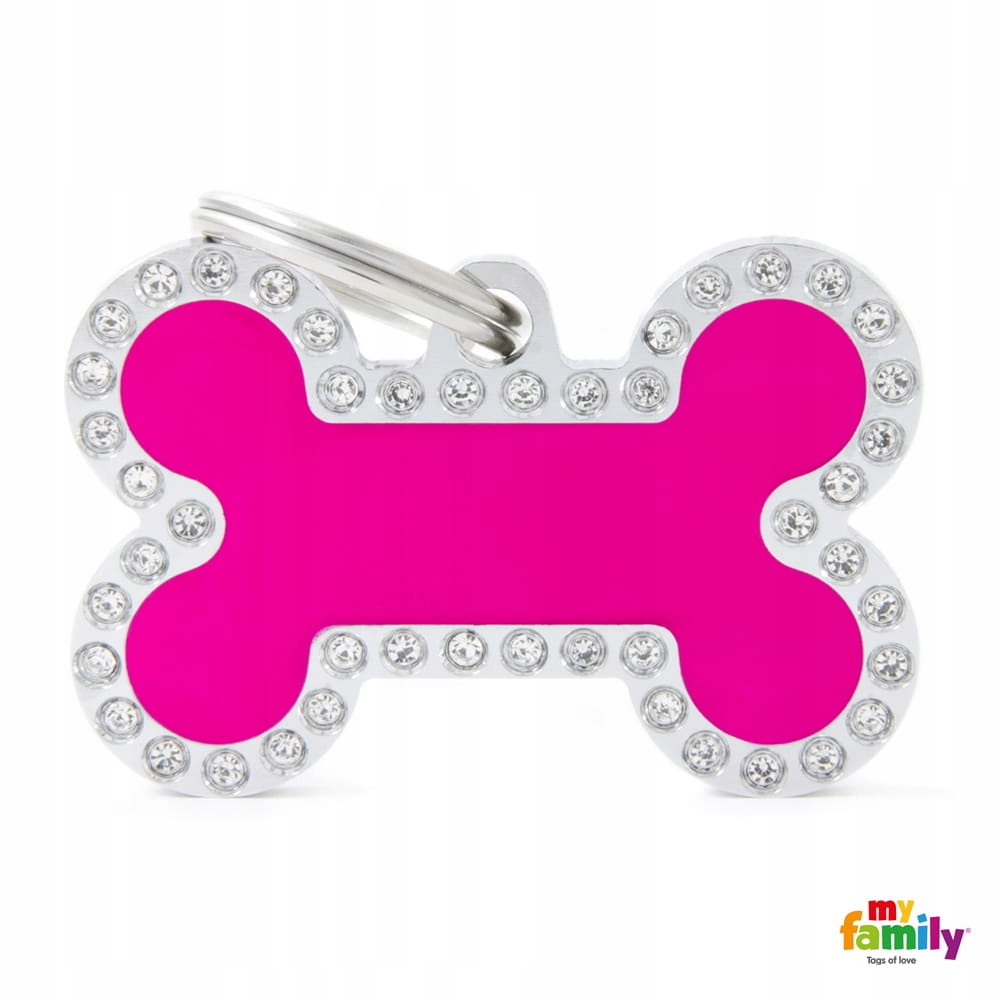 

MyFamily Glam Kość adresówka Swarovski Różowy L