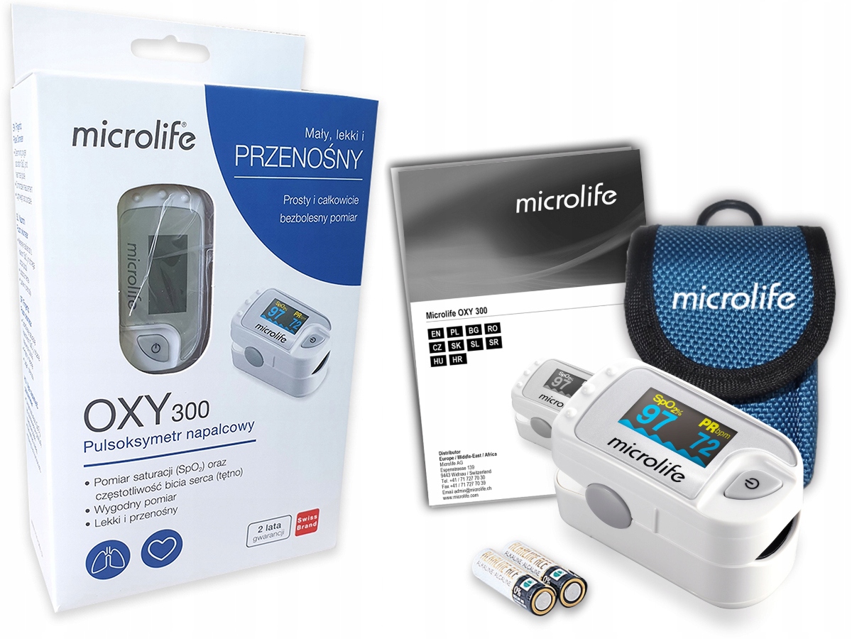 

Microlife OXY300 Przenośny Pulsoksymetr Napalcowy
