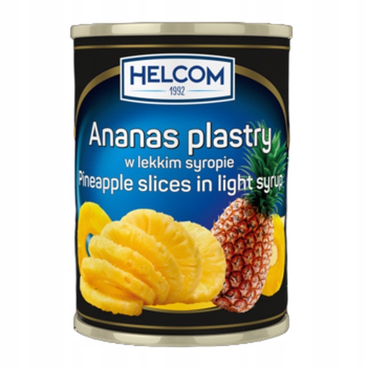 Levně Ananas v lehkém sirupu, plátky Helcom 3,05 kg
