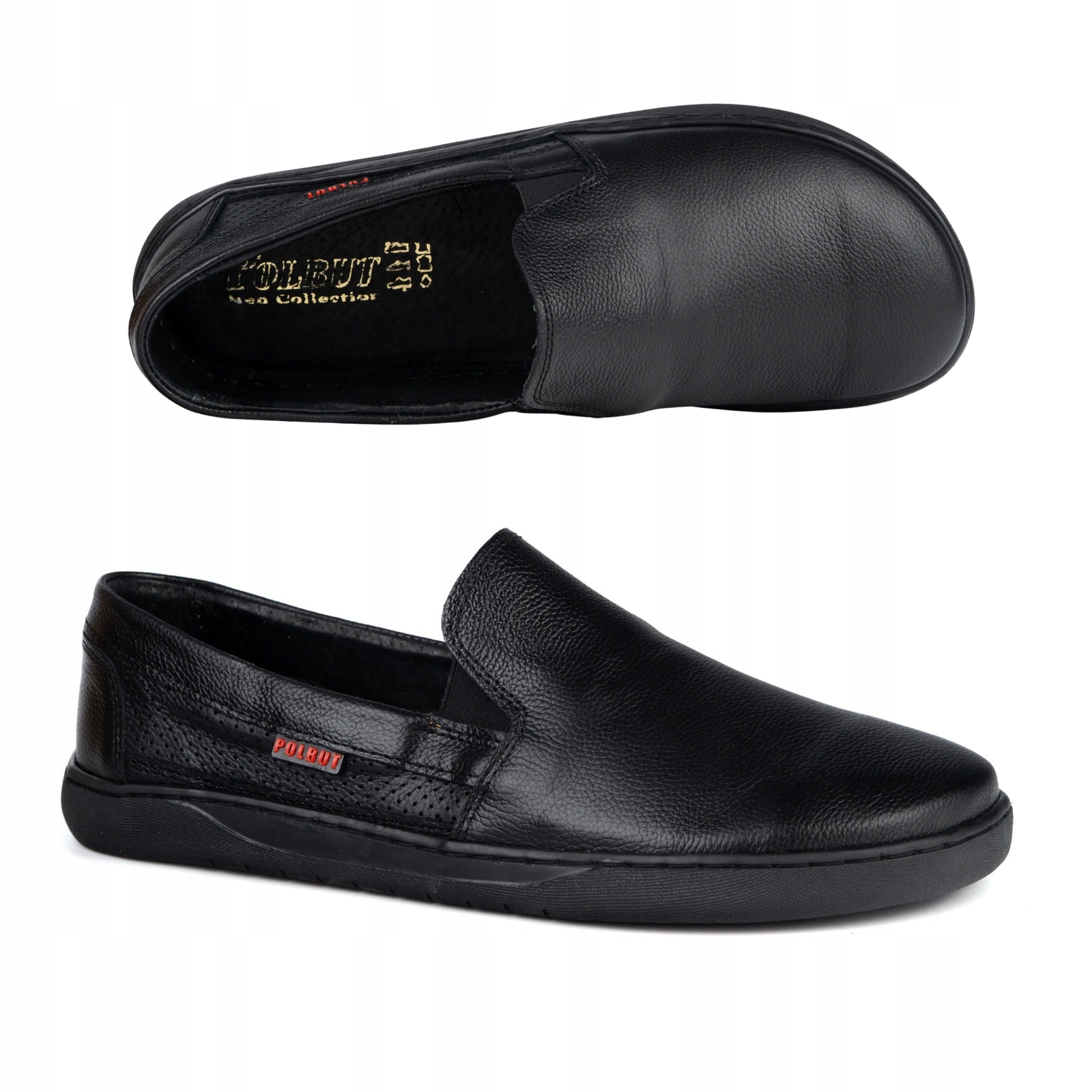 Pánské kožené boty wide toe Polbut 2605 nazouvací 43
