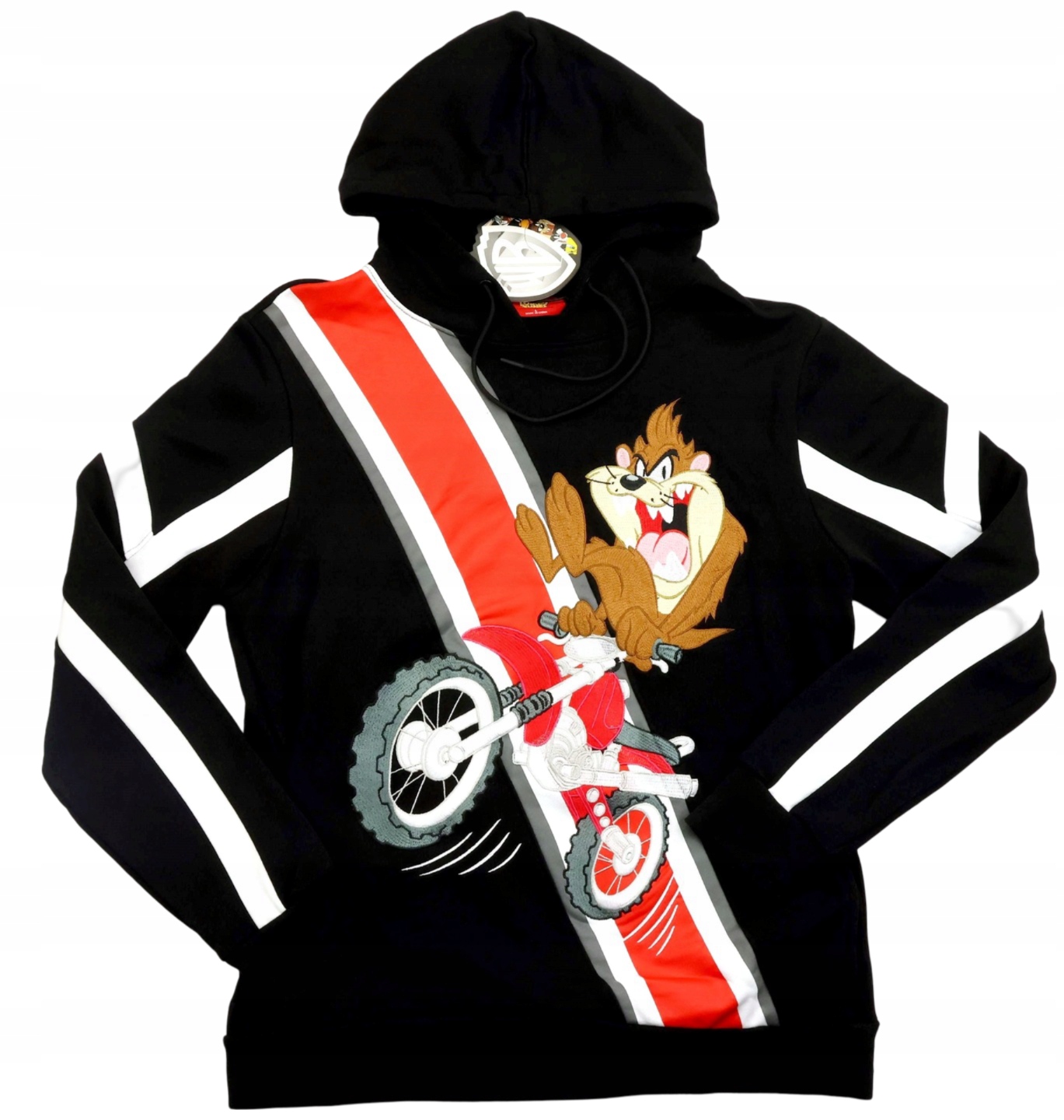 Pánská mikina s kapucí Looney Tunes Bugs Bunny A Přátelé Vyšívání Taz Motor L