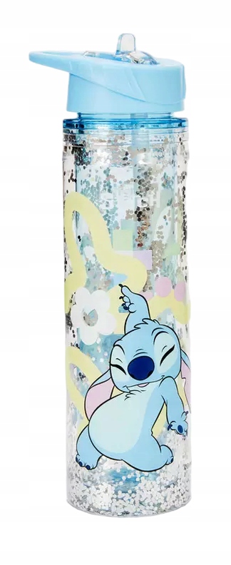 Disney bidon butelka słomka brokat STITCH 550 ml