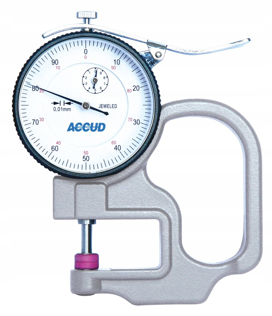 Grubościomierz zegarowy 30 mm 0.01 ceramiczna powierzchnia Accud