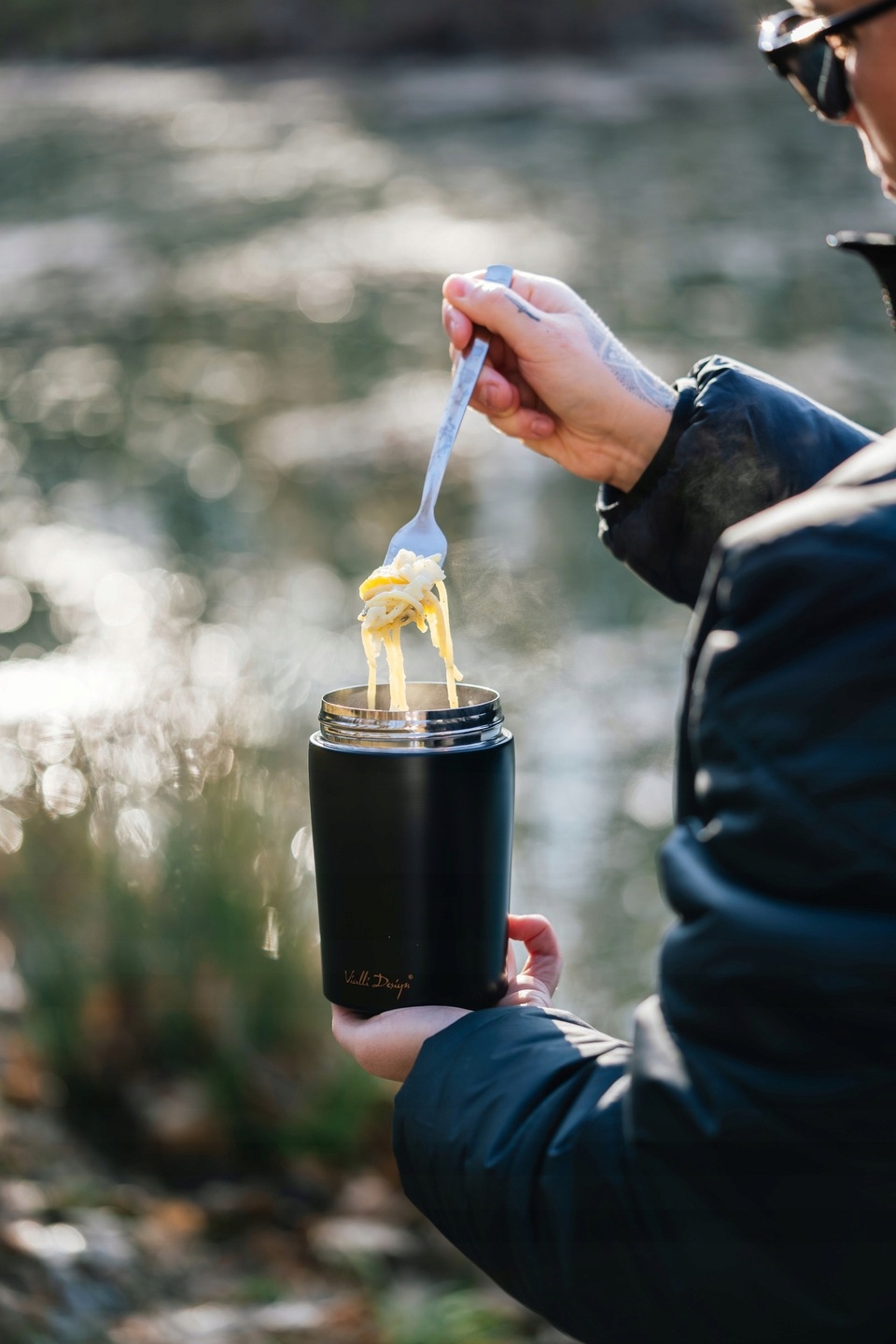 ZESTAW NA GORĄCE POSIŁKI I NAPOJE KUBEK TERMICZNY PRÓŻNIOWY TERMOS OBIADOWY Marka Vialli Design