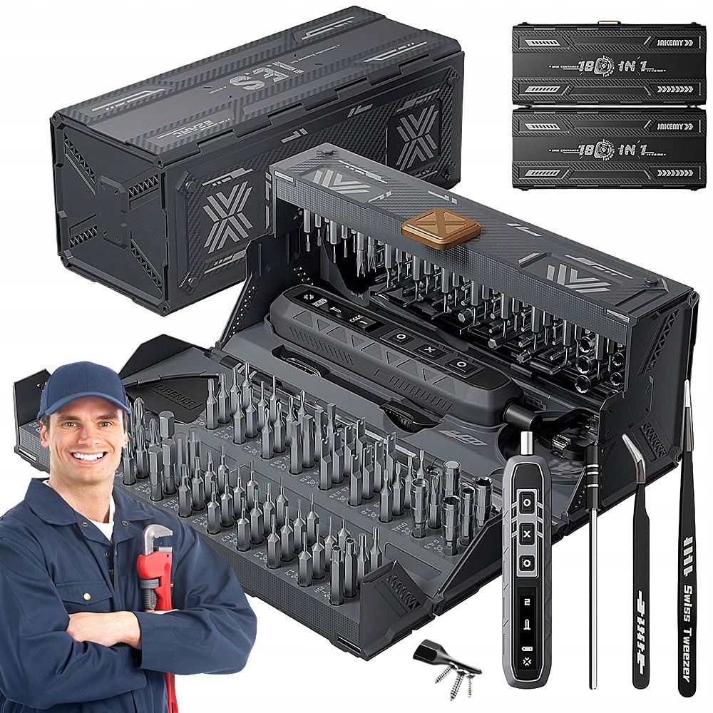 Elektrický Šroubovák Přesný Usb Opravný Šroubovák 160 Bitů Kufr