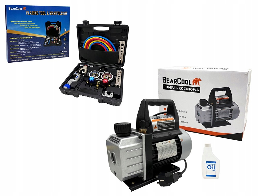Sada nástrojů pro montáž klimatizace BearCool Manometrová pumpa Příslušenství