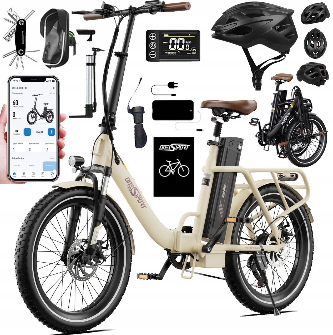 Onesport OT16-2 Elektrokolo 48V 17AH 120KM Muži/Ženy +Dárek