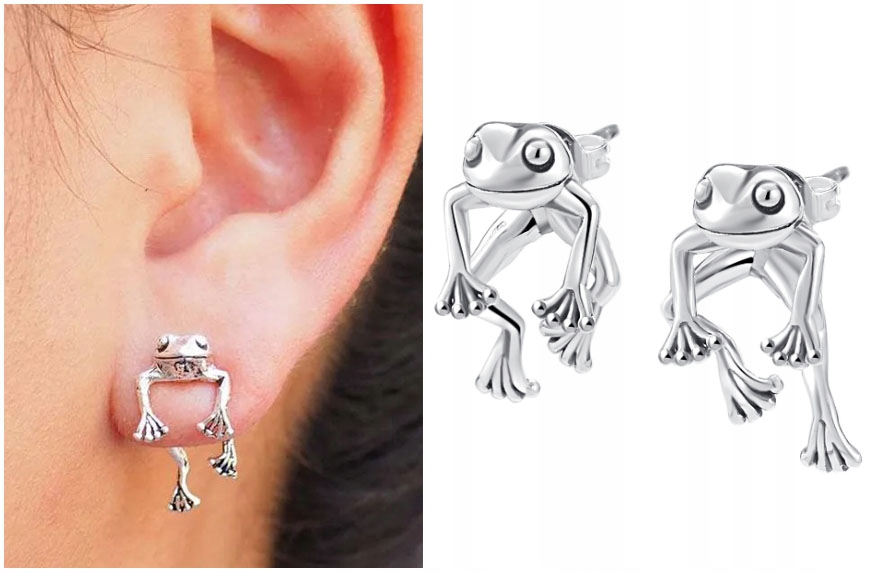 Stříbrné Náušnice Žáby Stříbro 925 Náušnice Trusky