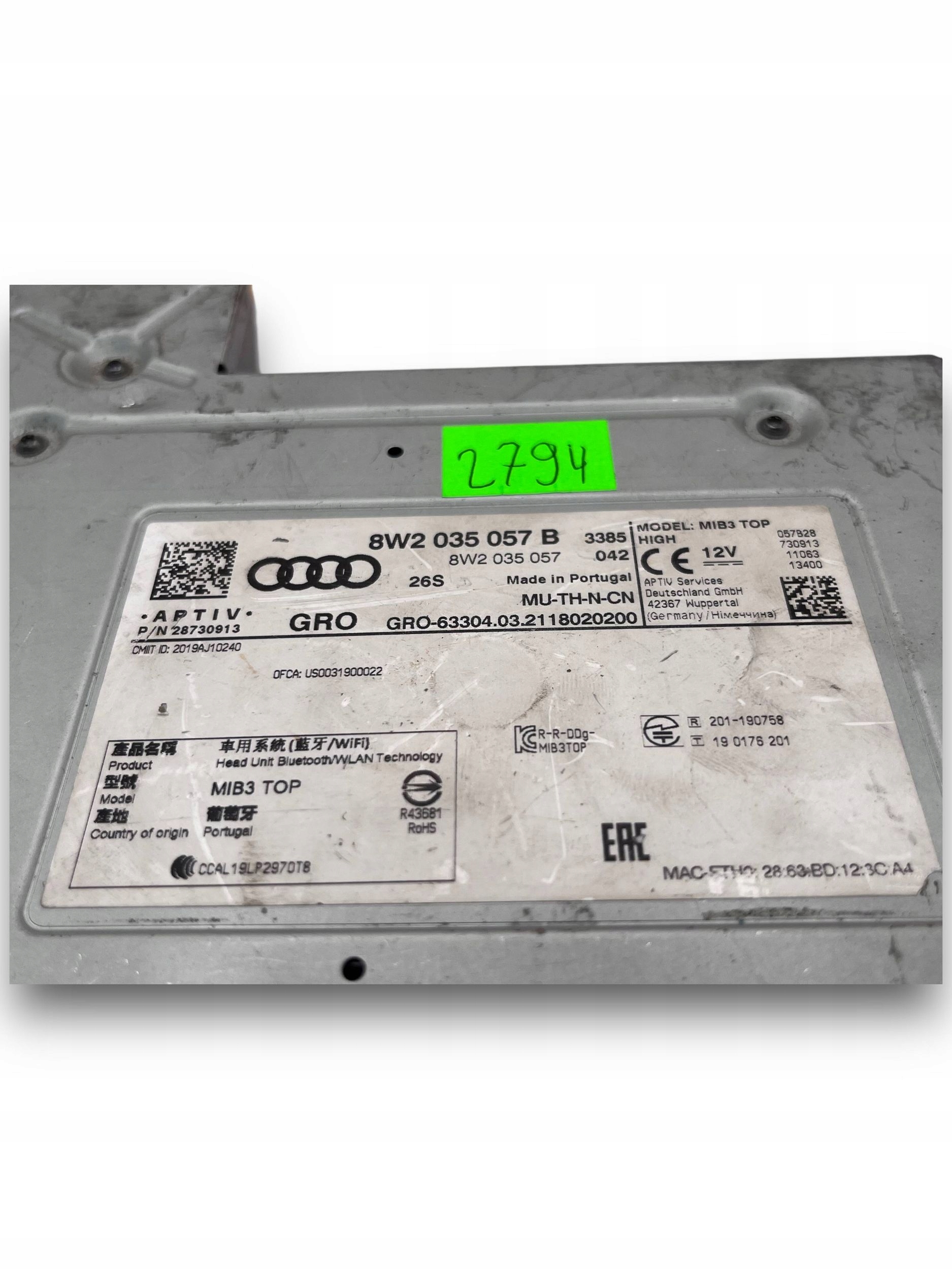 JEDNOSTKA lettore MULTIMEDIA MMI AUDI 8W2035057B $J