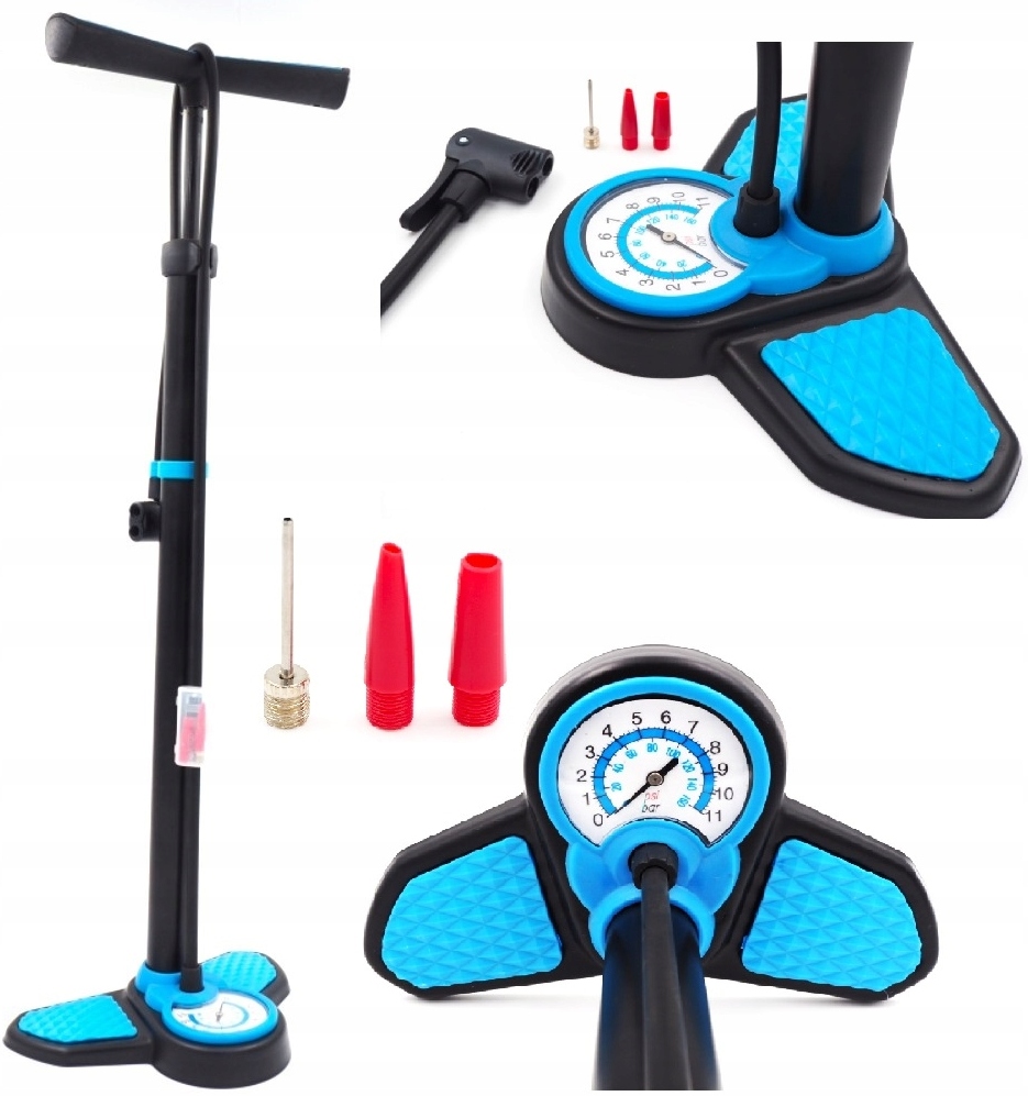 POMPKA PODŁOGOWA ROWEROWA Z MANOMETREM DUNLOP IGŁY