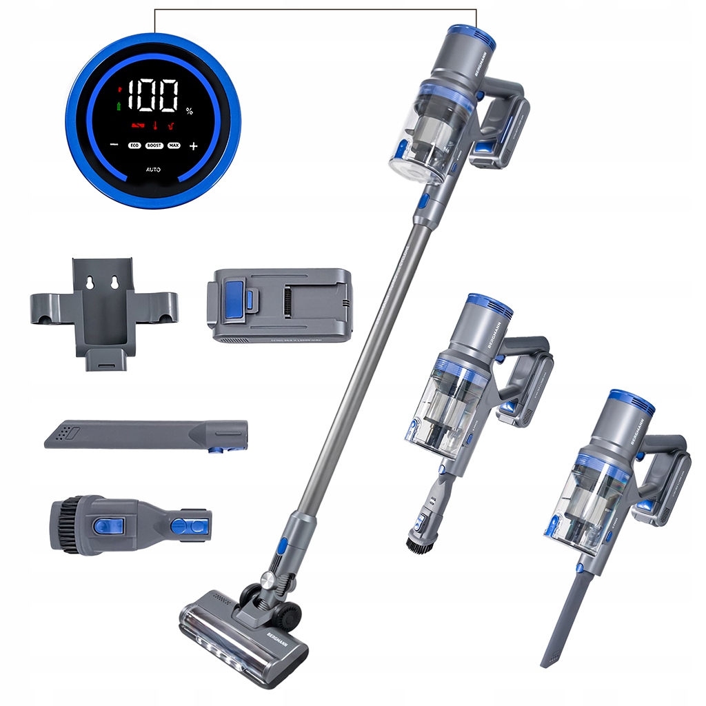 Odkurzacz Bezprzewodowy Pionowy Bergmann Hax 103 300W Elektroszczotka Led