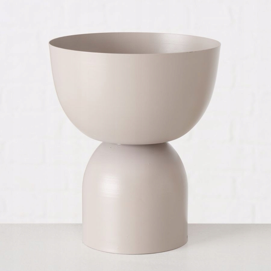 DONICZKA OSŁONKA METALOWA BEŻOWA OKRĄGŁA DONICA Materiał metal