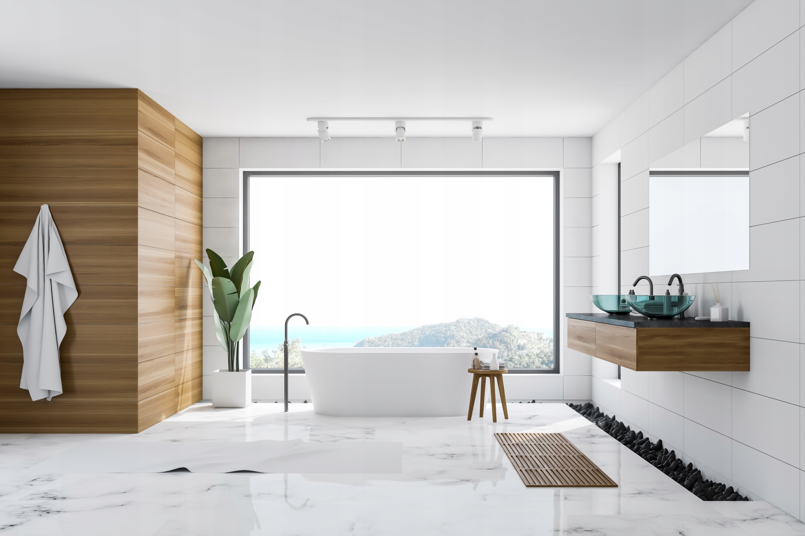 LUSTRO ŁAZIENKOWE 95x40 cm SREBRNE BEZ RAMY SZLIF Szerokość 950 mm