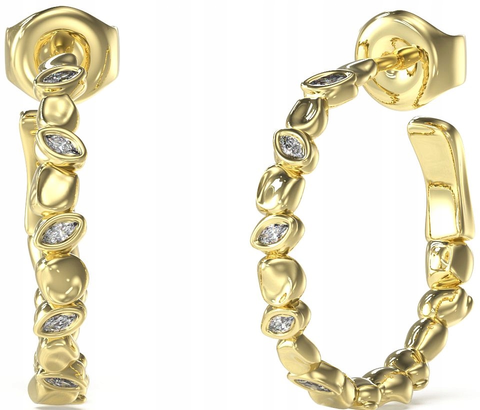 Elegantní Kloczyky Guess Panarea Zlaté Kruhy S Krystaly V Slzách 20 mm