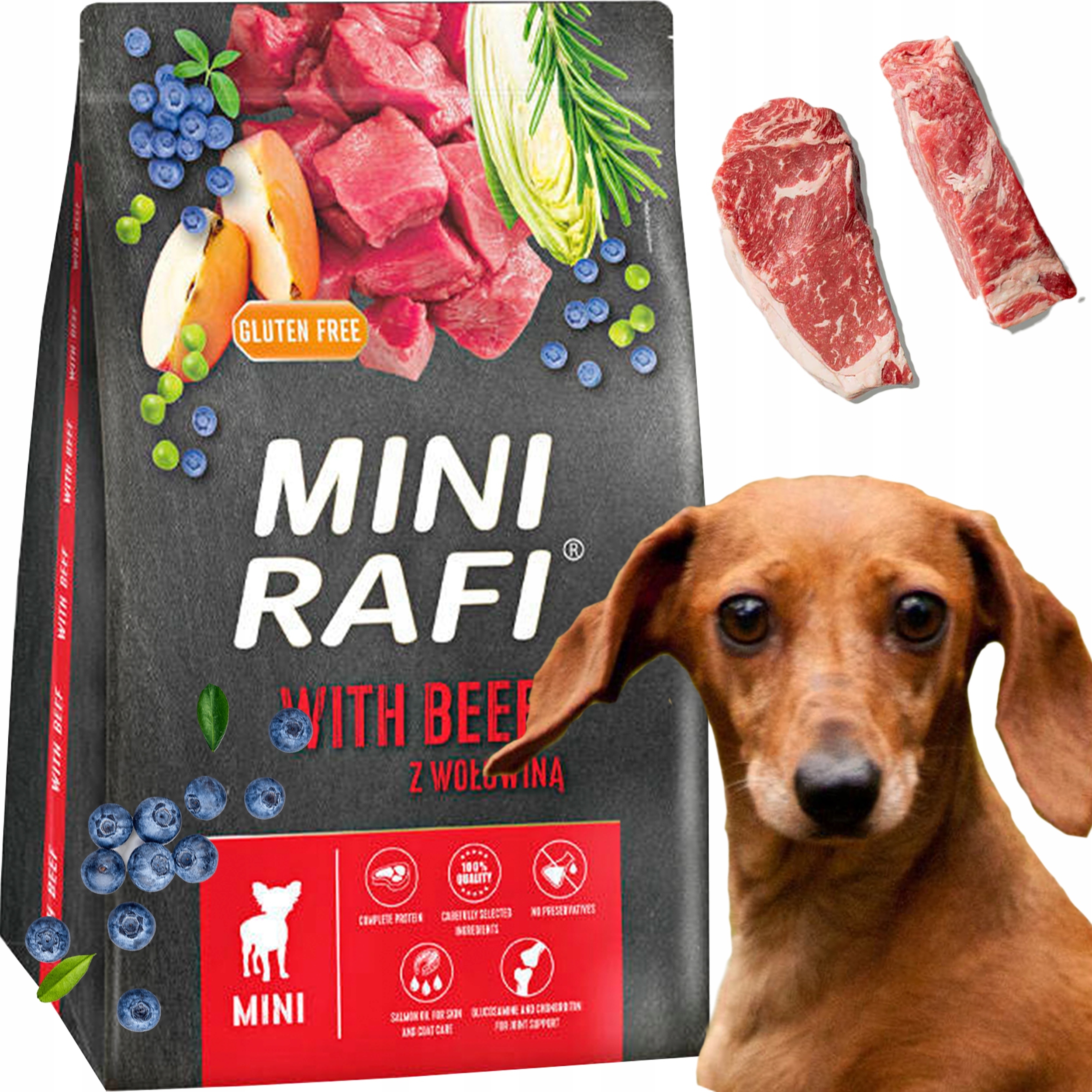 Levně Suché Krmivo Pro Psa Rafi Mini Adult Hovězí Malé Plemeno 3 Kg