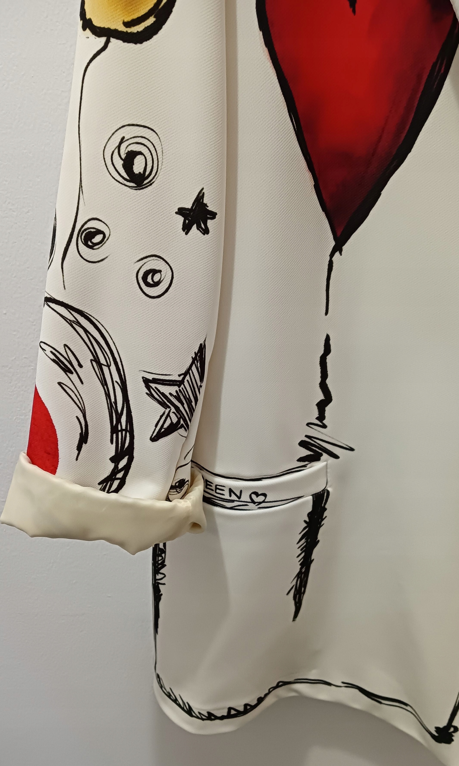 Marynarka z kolorowymi motywami ZETA OTTO Kolor biały