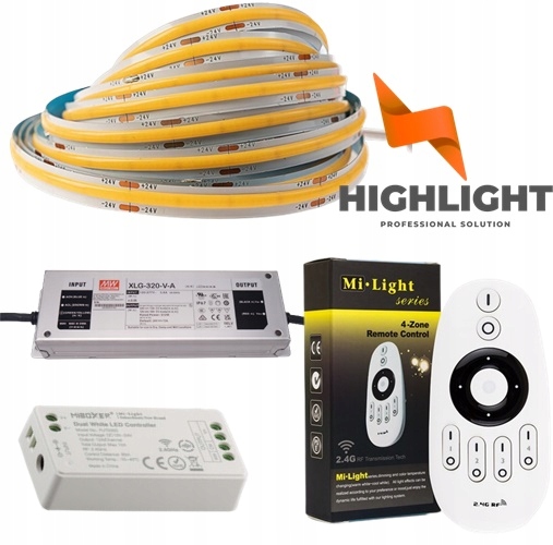 30m Sada Cob led pások 10w 24V vodotesná IP65