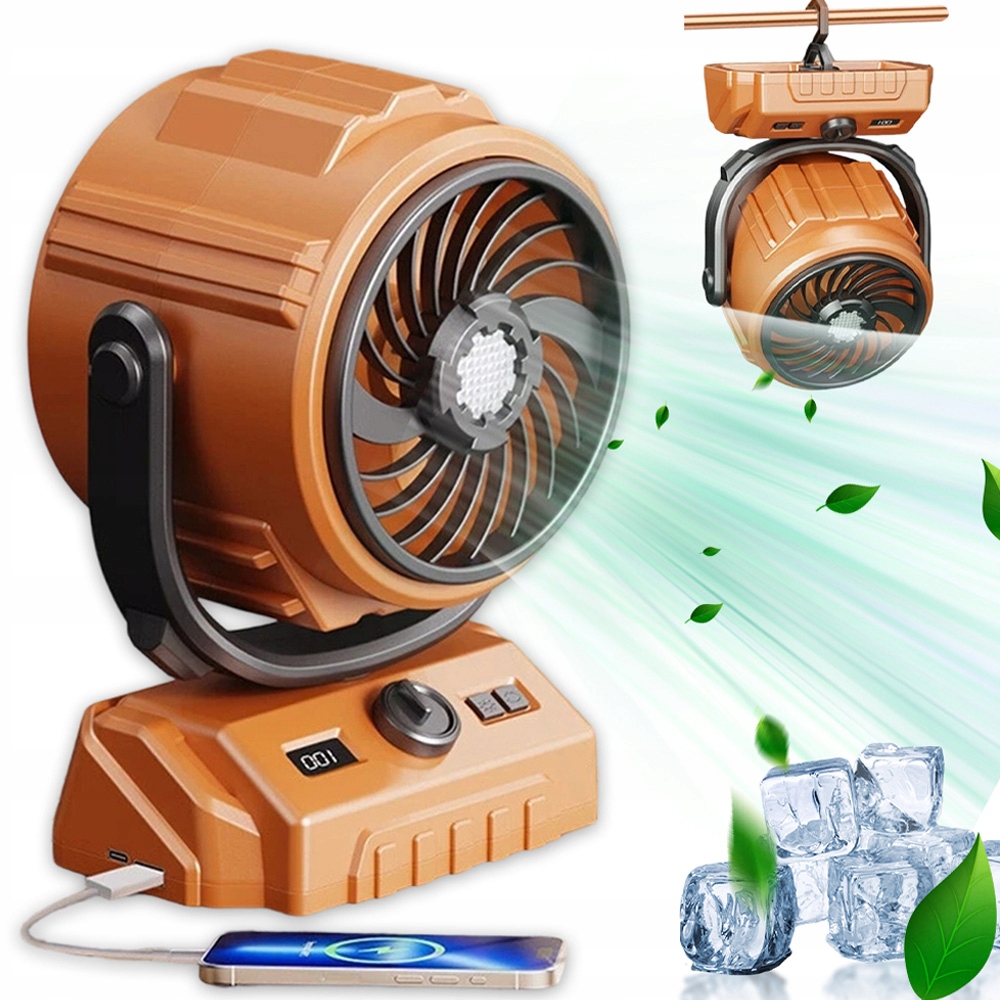 Ventilátor Přenosný Kempingový Led Ventilátor 6000MAH Stanový Ventilátor