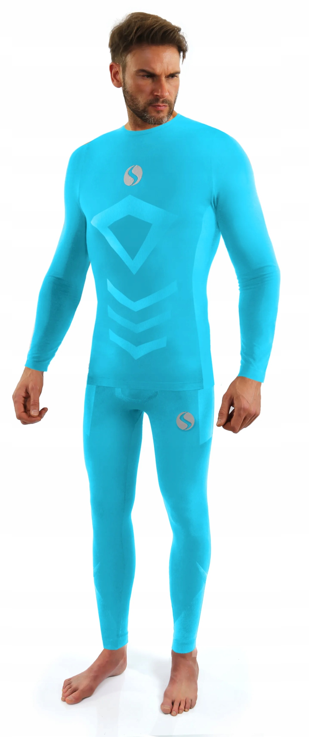 Sesto Senso Pánský komplet Thermo dlouhý CL40, CL42 Modrý XXL/3XL