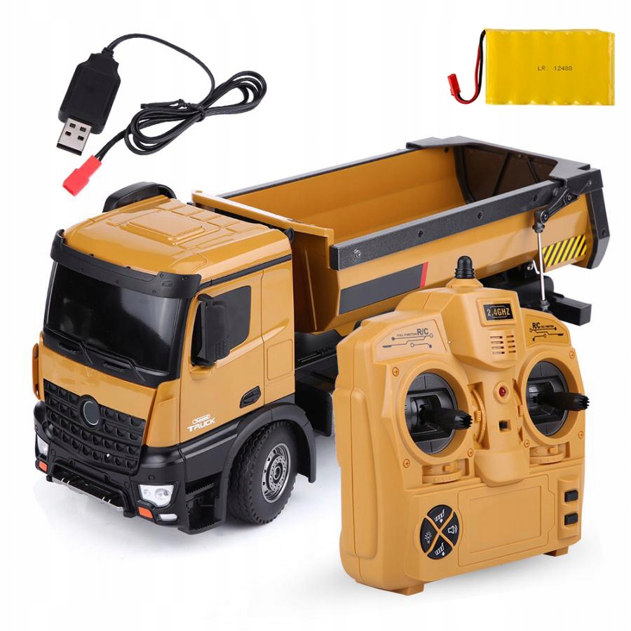 DUŻA WYWROTKA ZDALNIE STEROWANA AUTO RC 4x4 METAL MOCNA - ŁADOWNOŚĆ 10 KG ! Kod producenta WYWROTKA RC UDŹWIG 10 KG