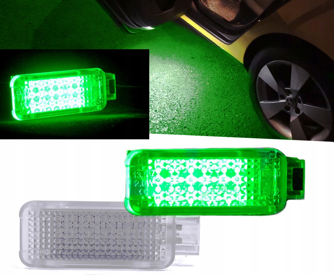 LED PODŚWIETLENIE DRZWI AUDI A3 A4 A5 A6 ZIELONE