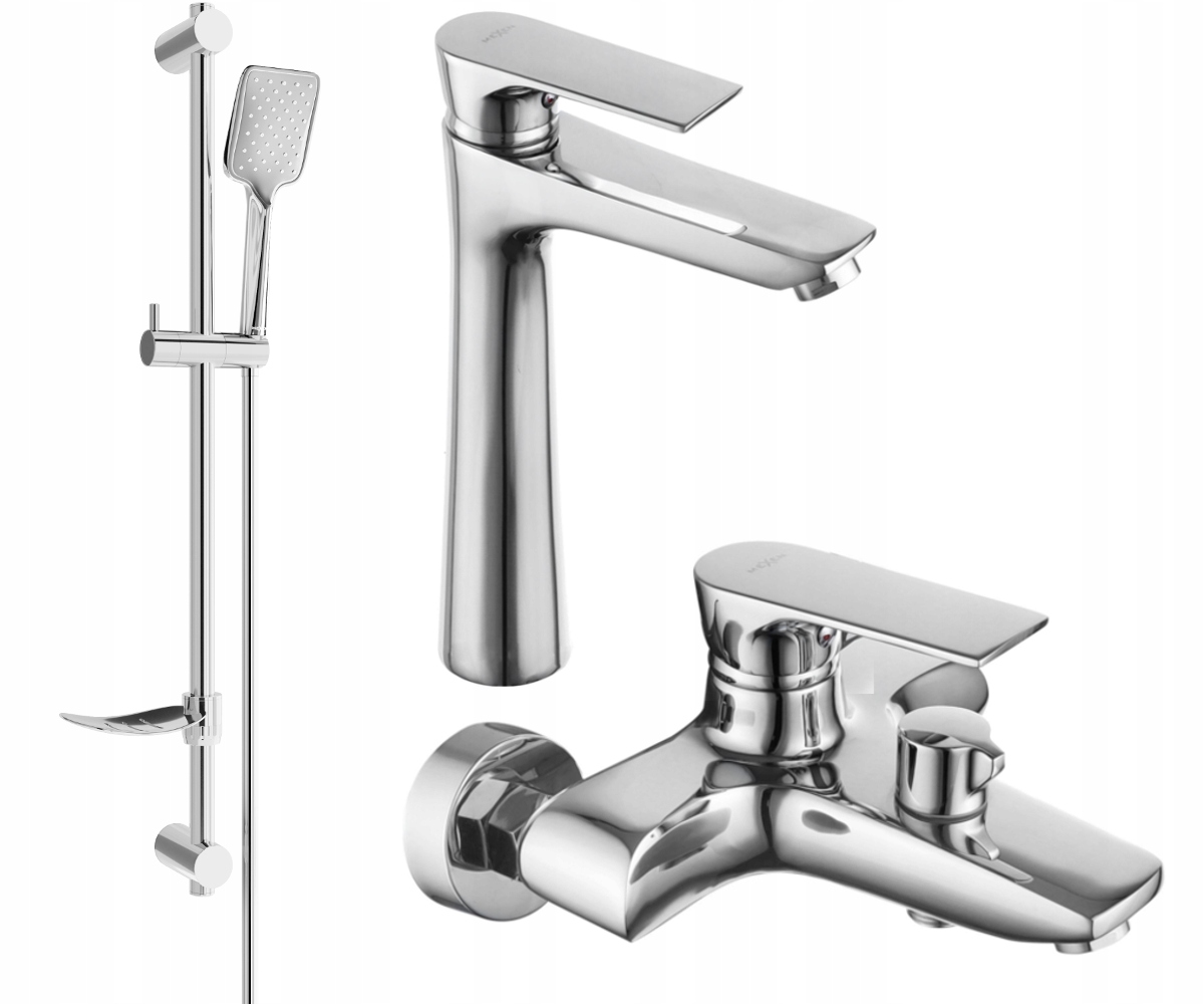 Mexen Axel vaňová súprava, chrómová, mosadz, 800 mm tyč