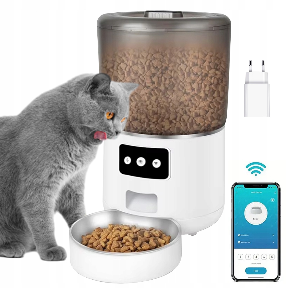 Levně Automatický Dávkovač Inteligentní miska na krmivo Pro Psa Kočku 4 l