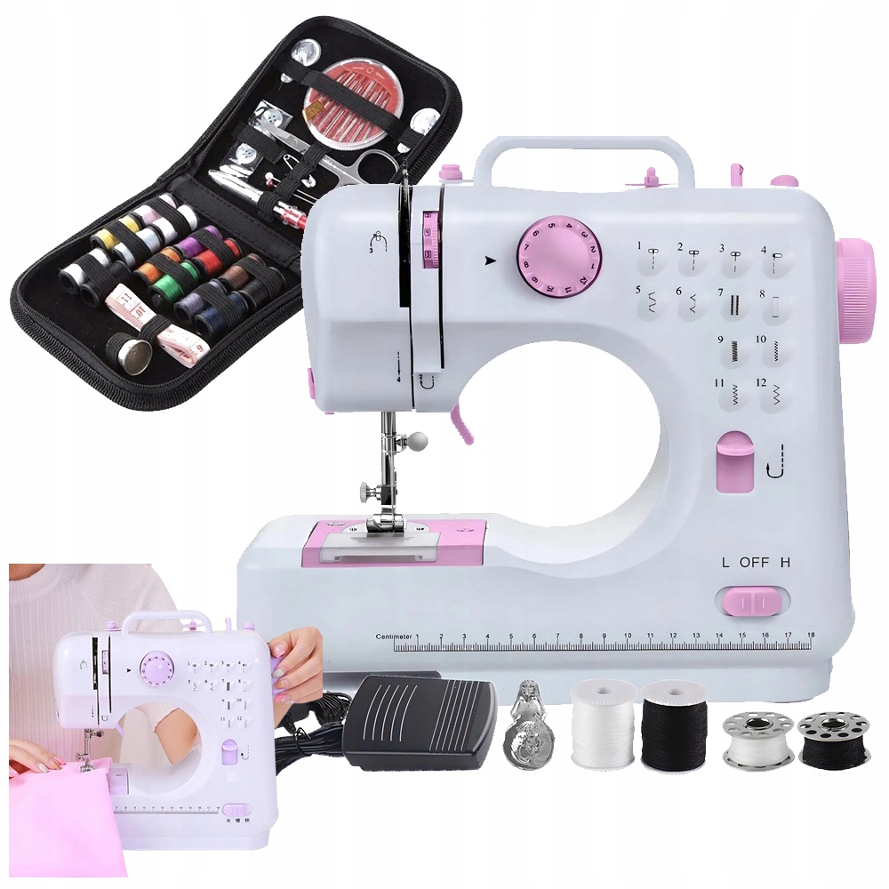 Šicí Stroj Vortech Přenosný s Pedálem Sada na Šití Bonus