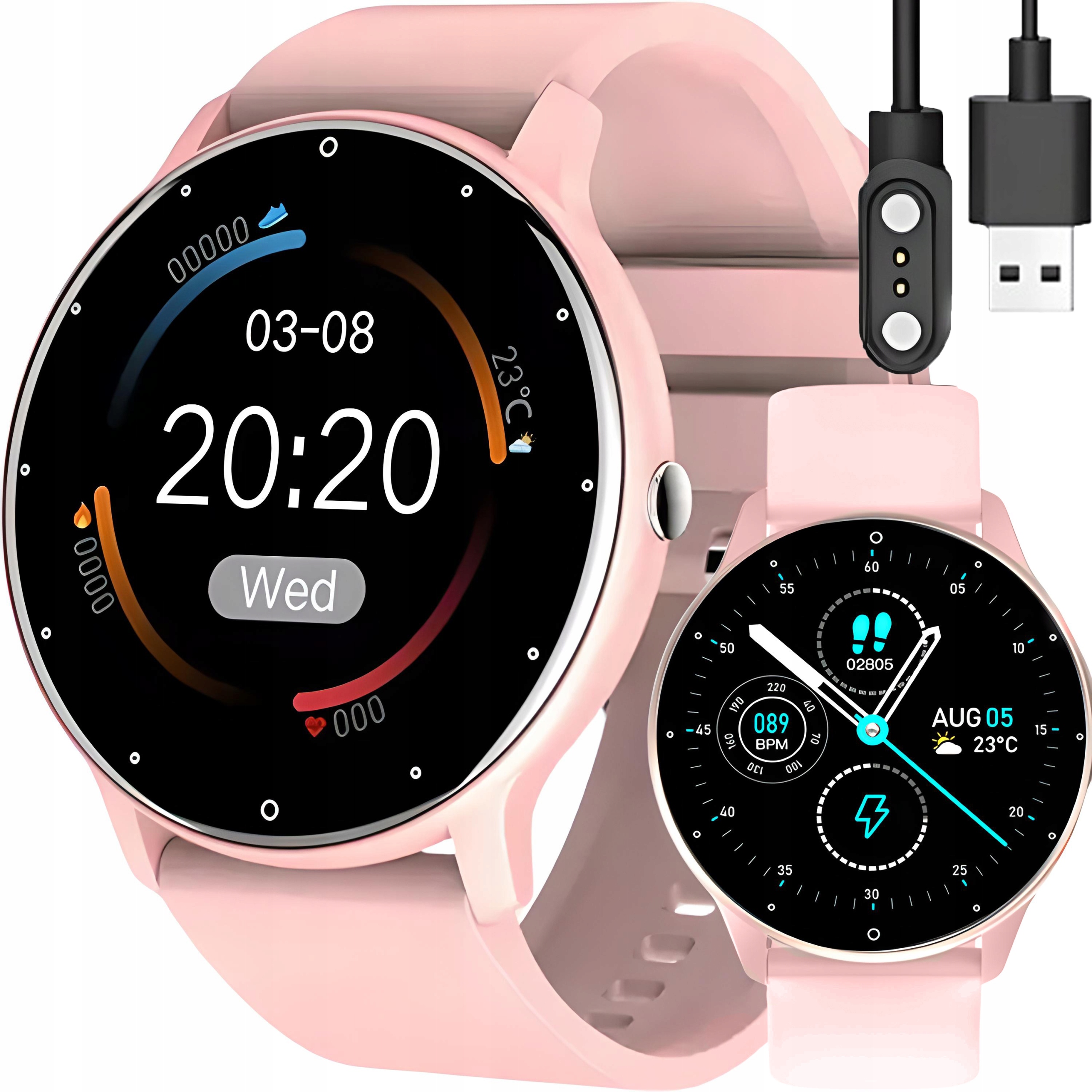 

Smartwatch Zegarek Damski Rozmowy Puls Wodoodporny