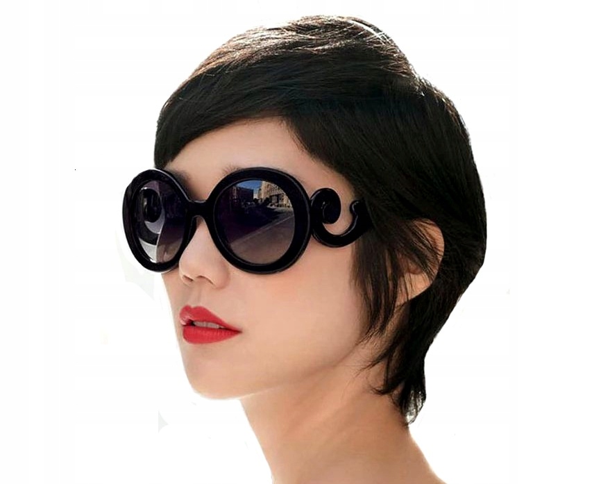 Duże okulary damskie cieniowane muchy ozdobne Model O77