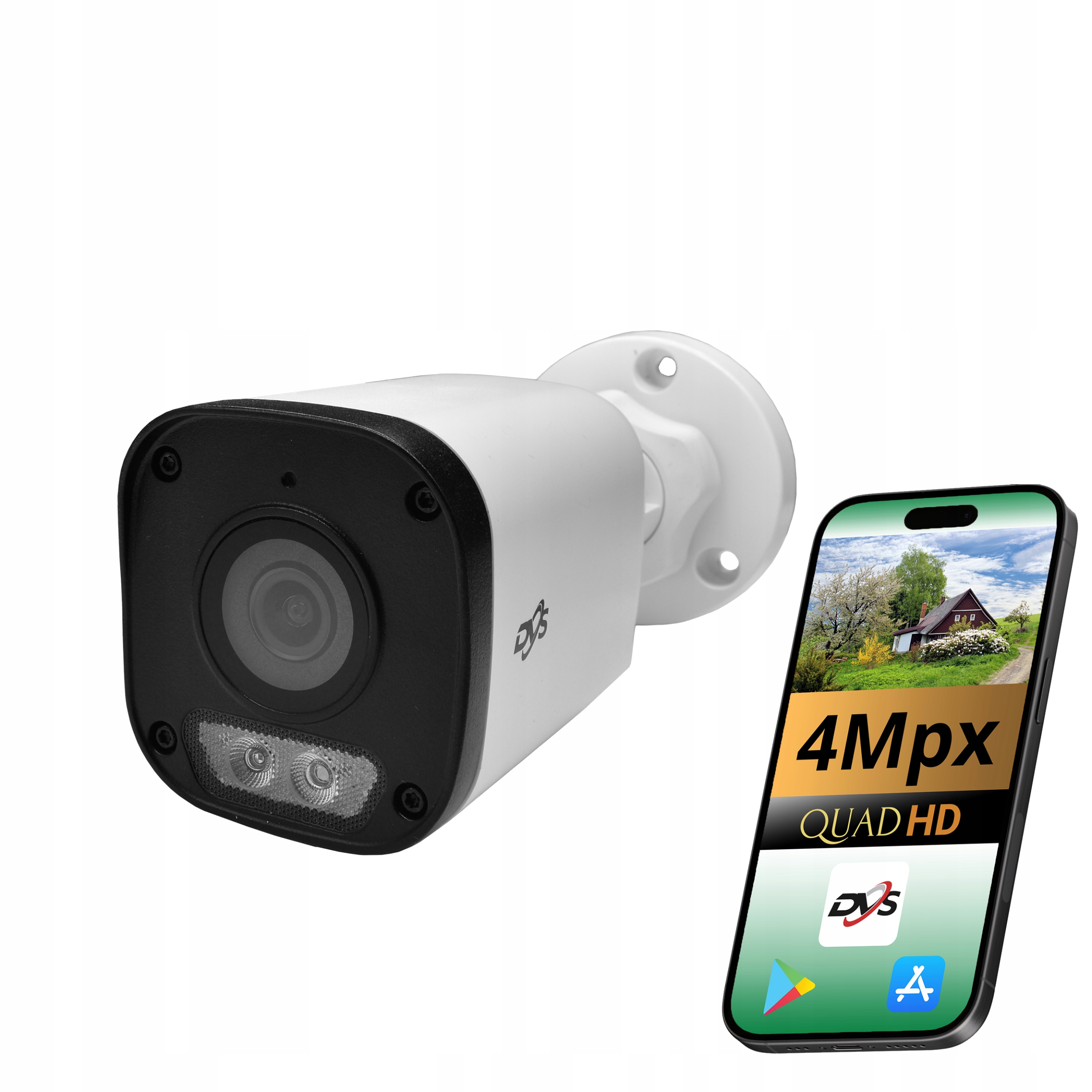 ZEWNĘTRZNA KAMERA DO MONITORINGU DOMU 4MPX IP POE TUBA DVS