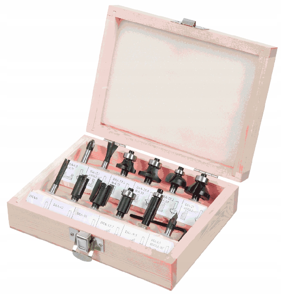 VERTO FREZY WIDIOWE DO DREWNA 6MM 12SZT KASETKA