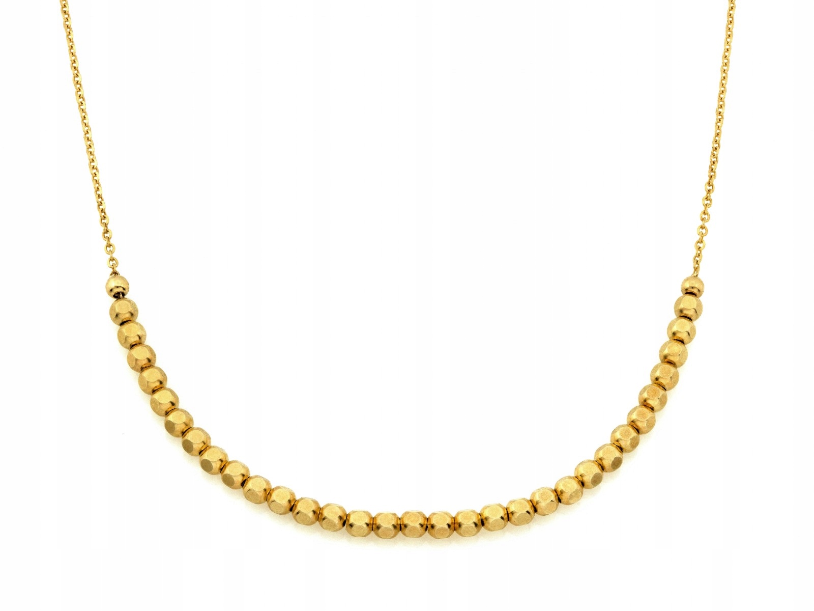 Zlatý náhrdelník 585 s kuličkami a kostkami 45 cm, kuličky 3.67 g na řetízku