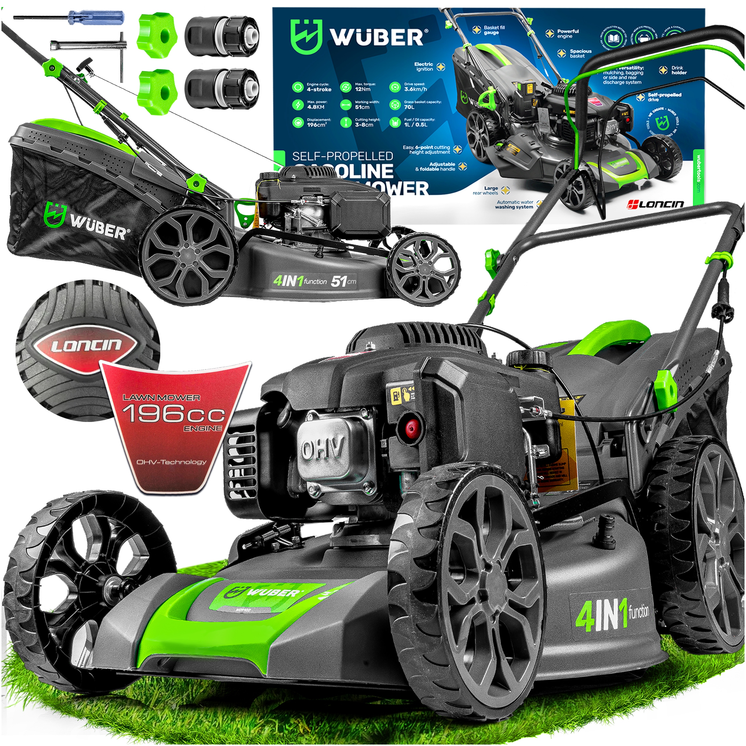 Kosiarka Spalinowa Z Napędem Do Trawy Mocna Kosiarka Silnik Loncin Napęd