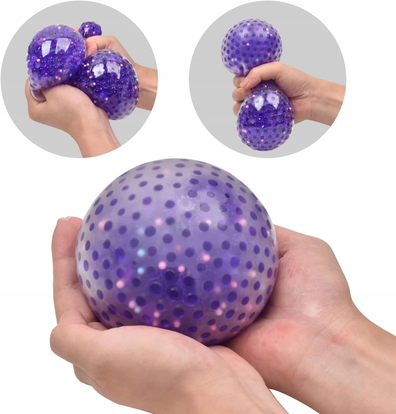 DUŻA SENSORYCZNA ANTYSTRESOWA PIŁKA GNIOTKA XL DZIECI DOROŚLI FIOLETOWA Stan opakowania oryginalne