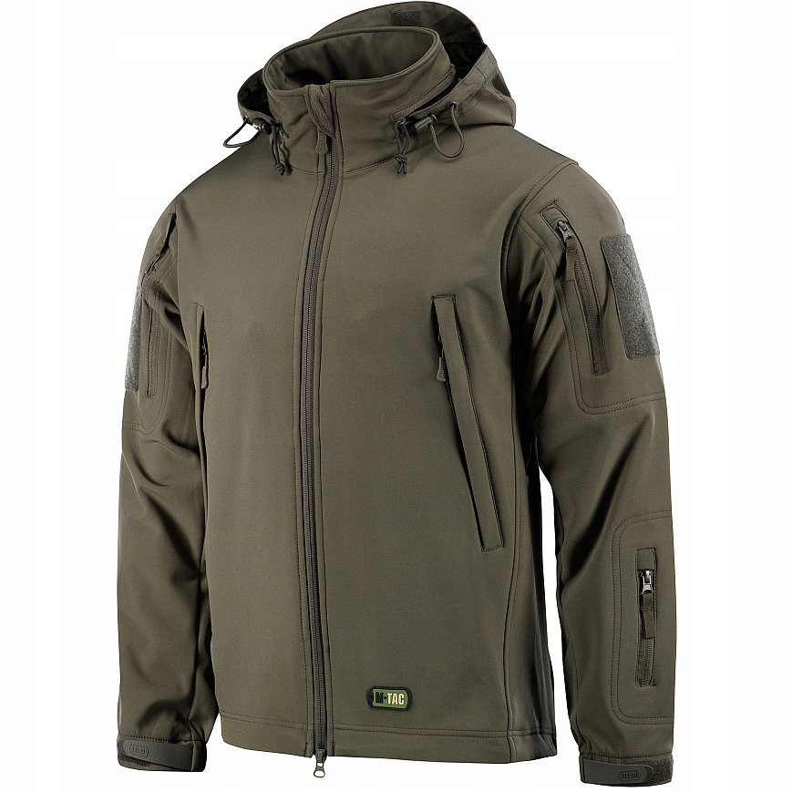M-Tac Pánská přechodová bunda Soft Shell Olive s kapucí, voděodolná, velikost L