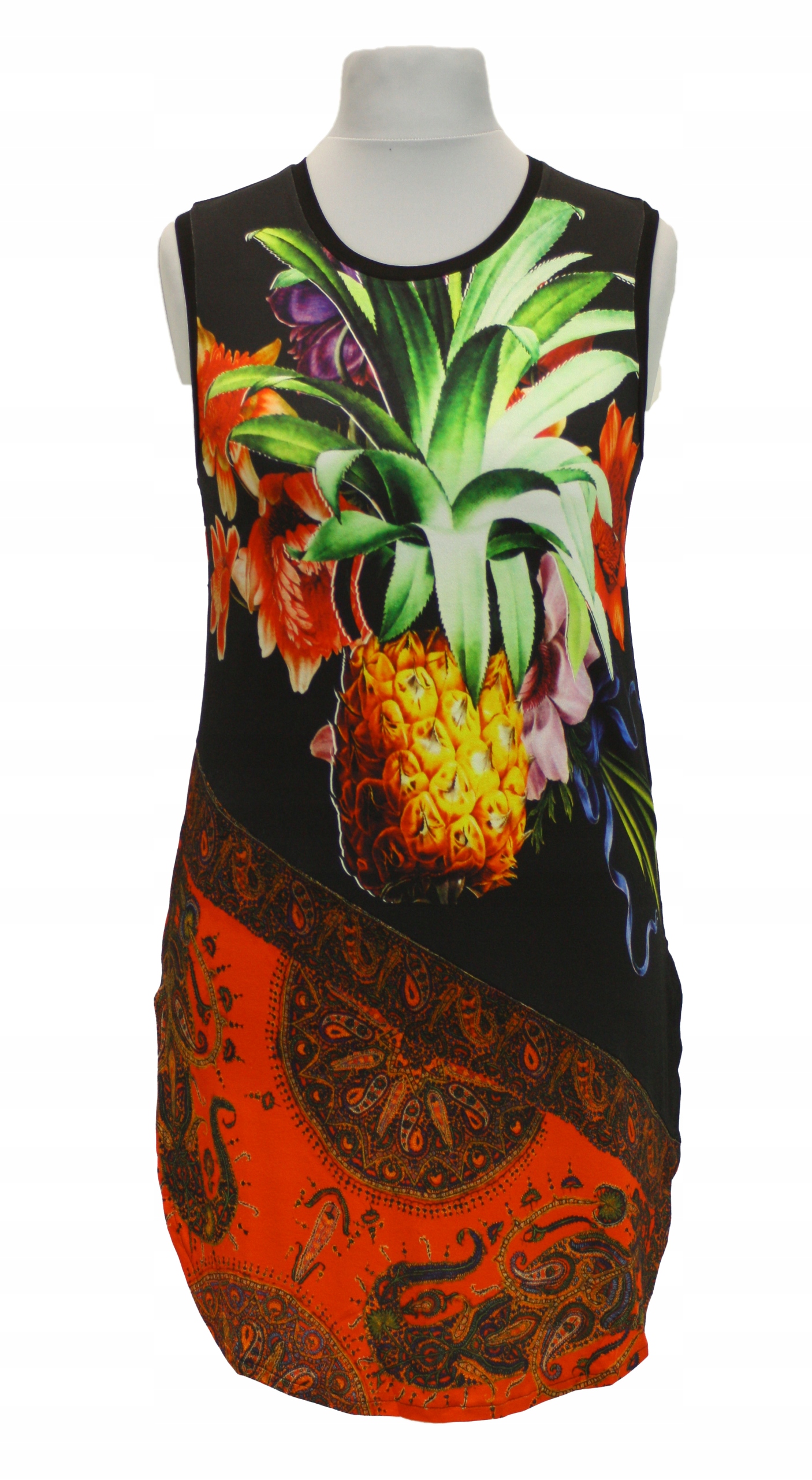 

Sukienka mini ananas bezrękawów Desigual wiskoza M
