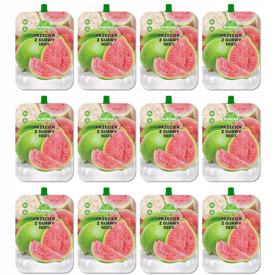 Levně Sada 12 x Mus Protlak Purena Guawa Vege Přírodní Bez Přidaného Cukru