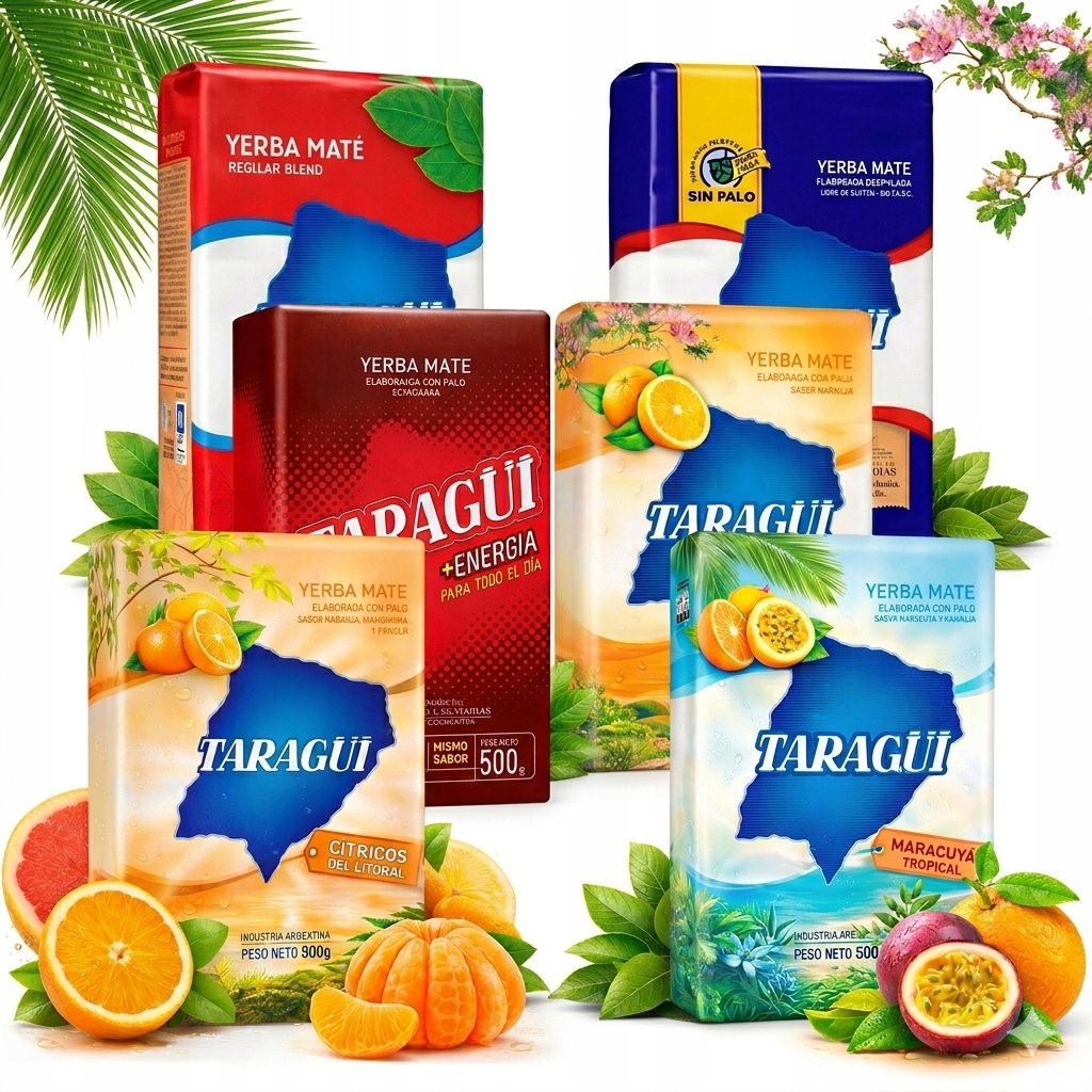 Kompletny zestaw smaków Yerba Mate Taragui 6x500g