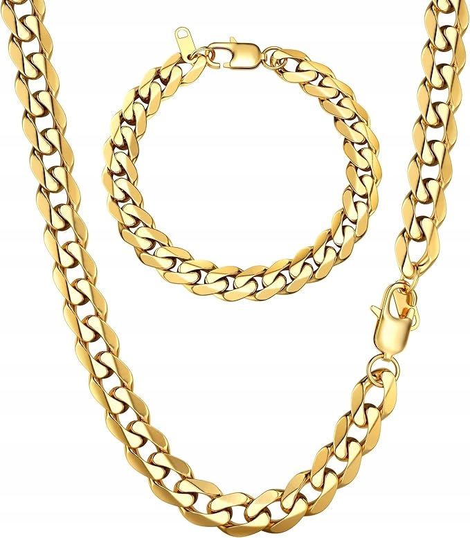 Řetízek Pánský Pancr Zlatý 9 mm 51 cm Nerezová Ocel Náhrdelník na