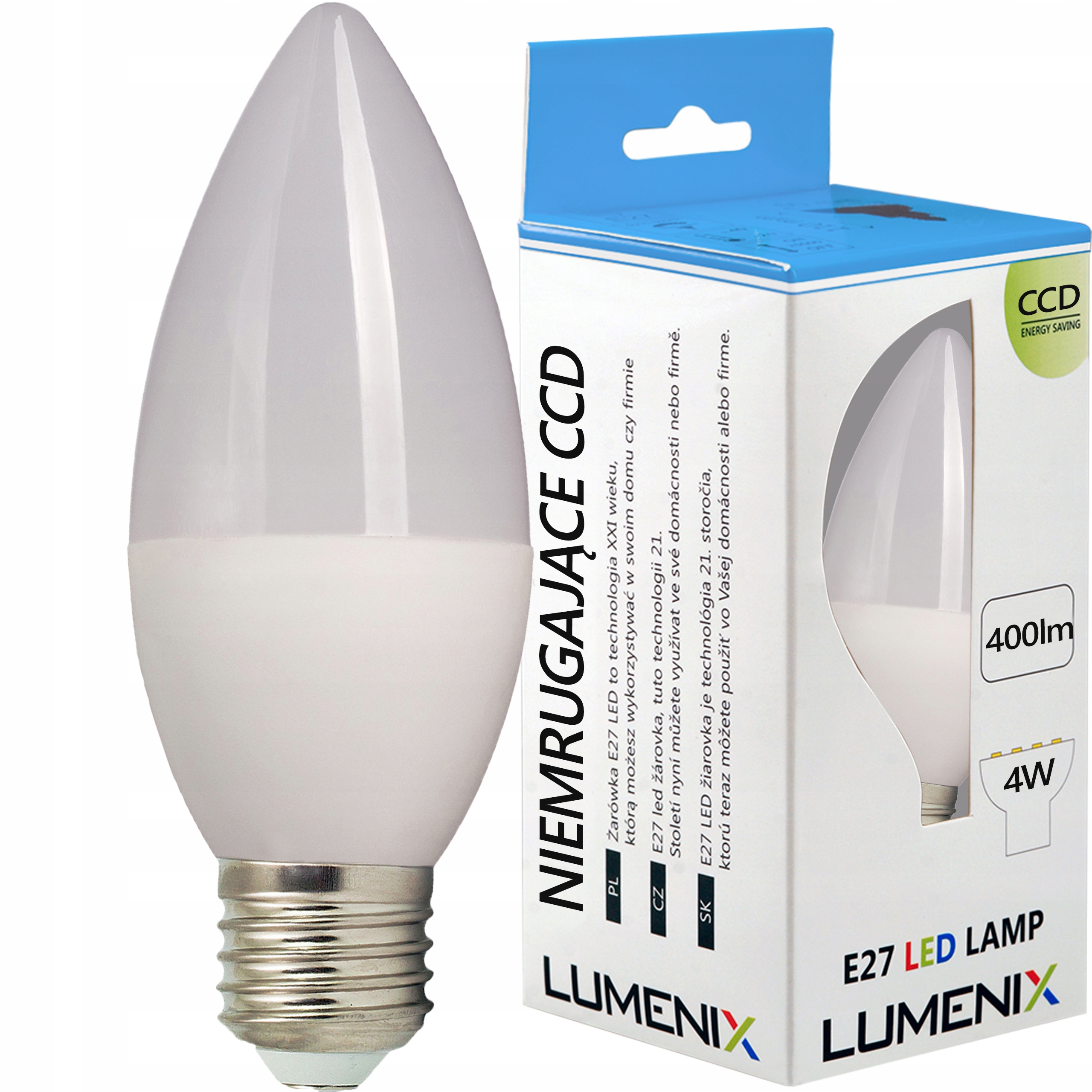 

Żarówka Led E27 750lm 8W Świeczka Neutralna