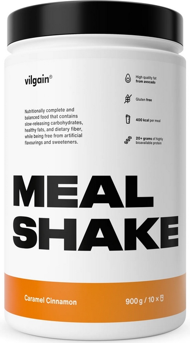 Karamel se skořicí Meal Shake 900 g Vilgain z ekologického zemědělství