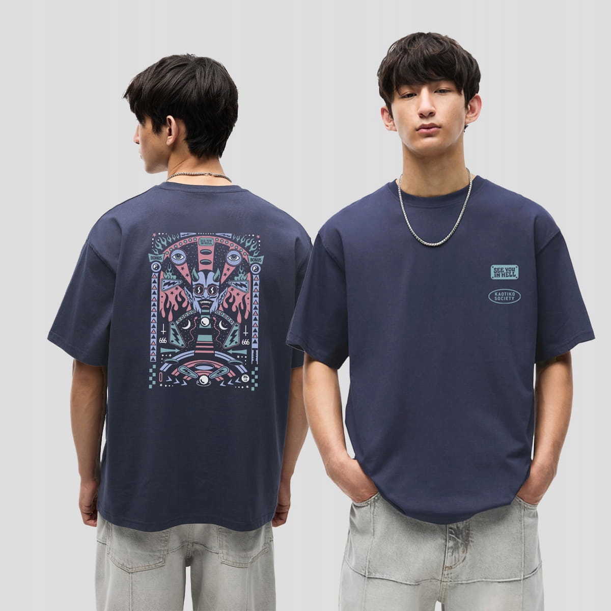 Tričko Kaotiko Pinball XL, tmavě modrá, Městské