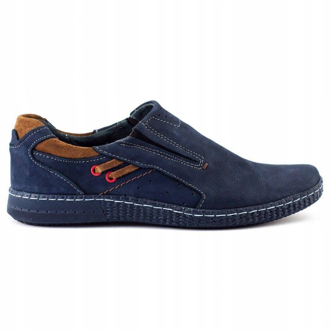 

Buty Męskie Slip On Skóra Polskie 862L Granat 45