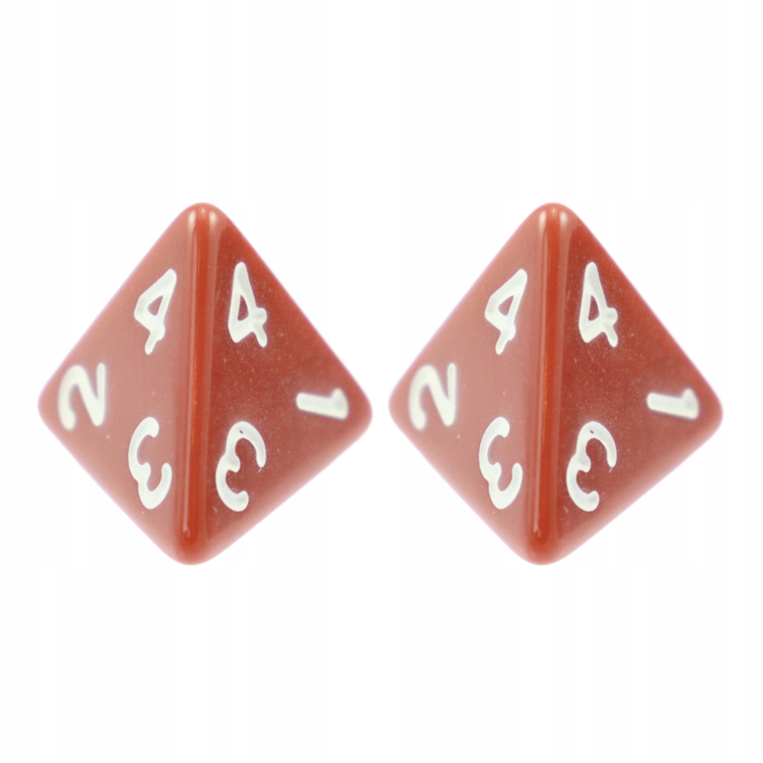 ZESTAW 2 KOSTEK K4 RPG BRĄZOWA KOŚĆ CZTEROŚCIENNA