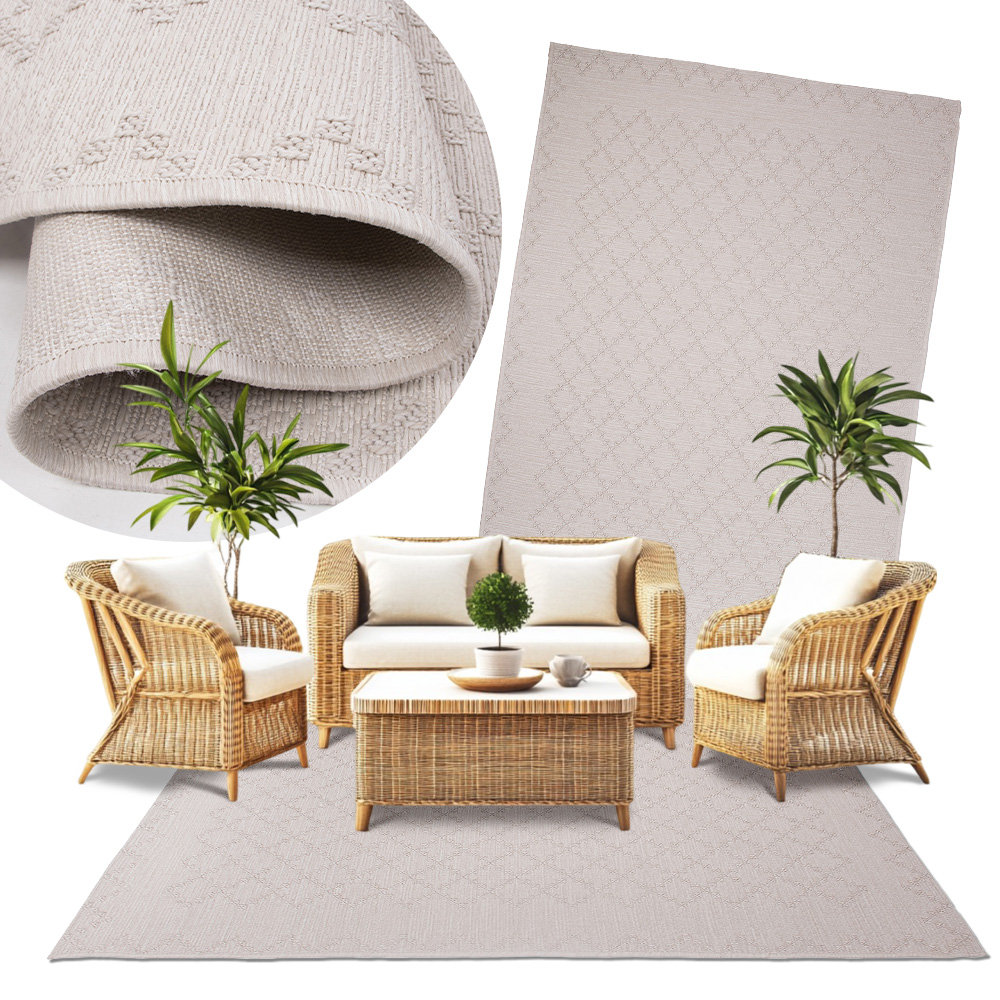 Koberec Modní plochý tkaný na terasa balkon Jersey Moderní koberec 100x150