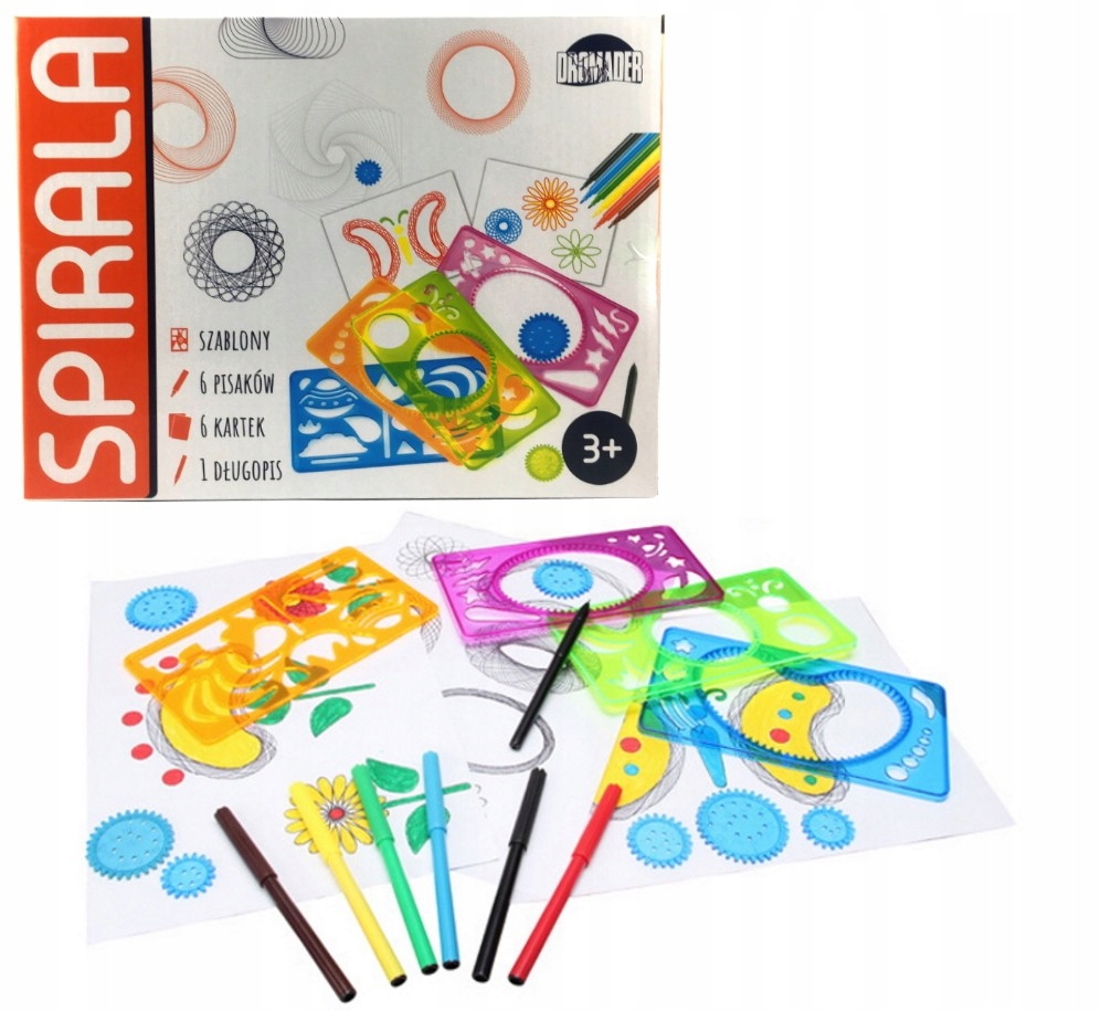 ZESTAW DO RYSOWANIA SPIRALA SPIROGRAF SZBLONY