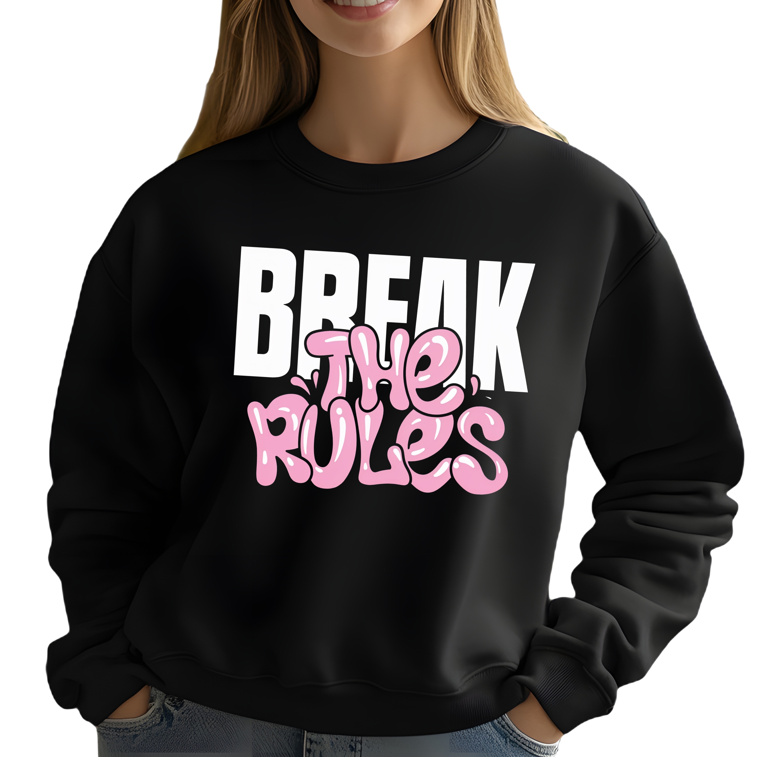 Mikina Dámská Break The Rules Vtipné Vzory Jako Dárek Černá Velikost M