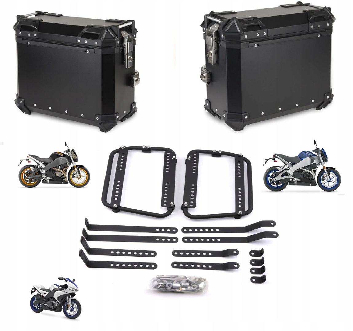 Hliníkové Motocyklové Kufry Rám Uni Sada Buell 1125R XB9 XB12